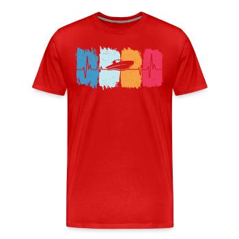 Bateau à moteur rétro heartbeat bateau à moteur - T-shirt bio Premium Homme - rouge - Devant - Damien (186cm)
