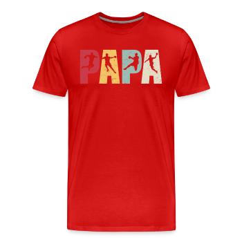 Papa Handballspieler Vater Handballer Handball - Männer Premium Bio T-Shirt - Rot - Vorne - Damien (186cm)