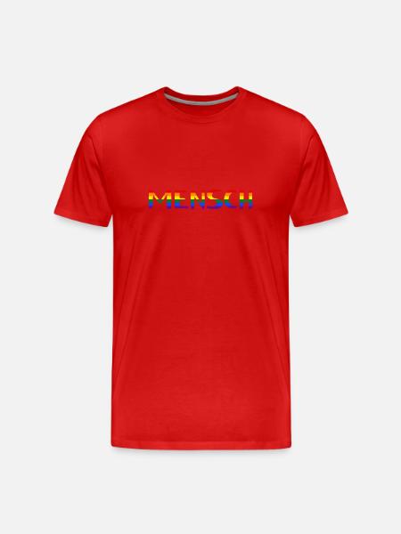 Mensch Regenbogenflagge - Männer Premium Bio T-Shirt - Rot