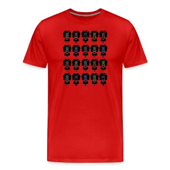 Alsaciennes Multicolores 100% - T-shirt bio Premium Homme - rouge - Devant - Damien (186cm)