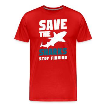 Shark Sea Underwater Animal - Men's Premium Organic T-Shirt - red - Front - Damien (186cm)