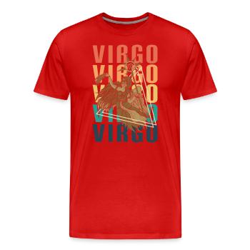 Sternzeichen Tierkreiszeichen Virgo September - Männer Premium Bio T-Shirt - Rot - Vorne - Damien (186cm)