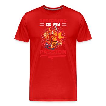 Retro Art Comic Strips Boom - Men's Premium Organic T-Shirt - red - Front - Damien (186cm)