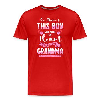 Opa Großmutter - Männer Premium Bio T-Shirt - Rot - Vorne - Damien (186cm)