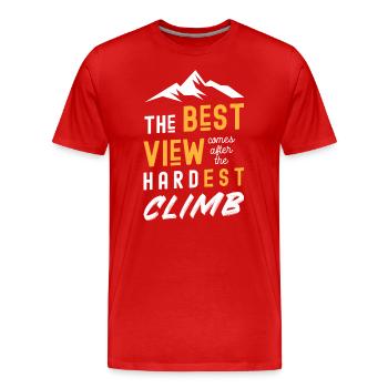 Mountaineering Summit Nature Adventure - Men's Premium Organic T-Shirt - red - Front - Damien (186cm)