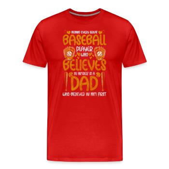 Sport Baseballschläger Mannschaft Catcher - Männer Premium Bio T-Shirt - Rot - Vorne - Damien (186cm)