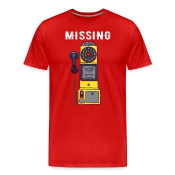 Missing Pay Phone Retro Missing Pay Phone Funny - Men's Premium Organic T-Shirt - red - Front - Damien (186cm)