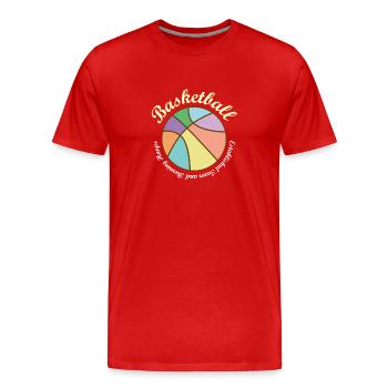 Bunter Basketball mit Schriftzug - Männer Premium Bio T-Shirt - Rot - Vorne - Damien (186cm)