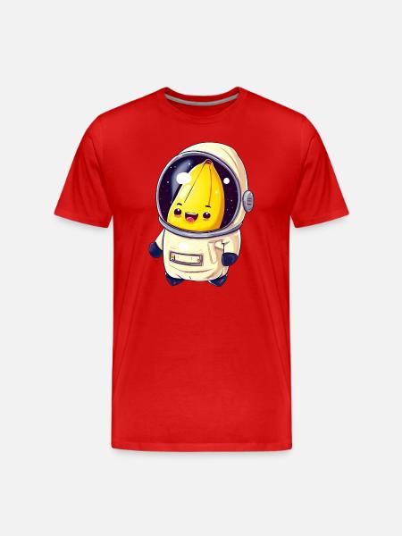 Banana Astronaut Cosmonaut - Men's Premium Organic T-Shirt - red