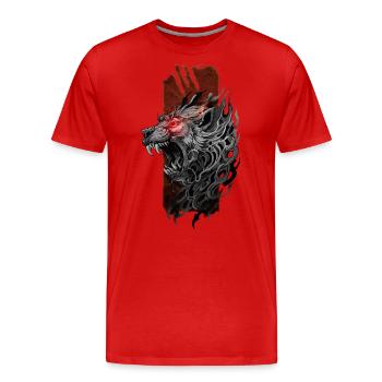 Primal Inferno: Furious Baboon Ape - Men's Premium Organic T-Shirt - red - Front - Damien (186cm)
