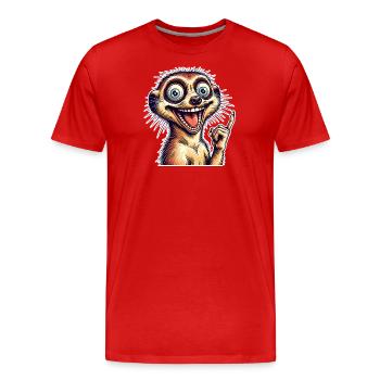 Meerkat - Men's Premium Organic T-Shirt - red - Front - Damien (186cm)