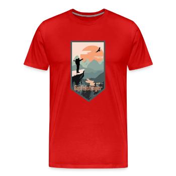 Hiking, Summit Climber - Men's Premium Organic T-Shirt - red - Front - Damien (186cm)