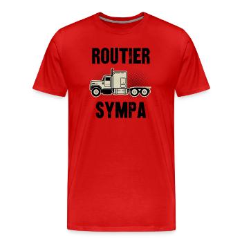 routier sympa - T-shirt bio Premium Homme - rouge - Devant - Damien (186cm)