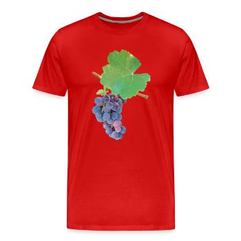 Weintrauben – fruchtige Eleganz - Männer Premium Bio T-Shirt - Rot - Vorne - Damien (186cm)