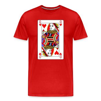 Herz-Dame-Spielkarte - Männer Premium Bio T-Shirt - Rot - Vorne - Damien (186cm)