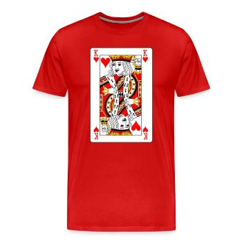Spielkarte Herzkönig - Männer Premium Bio T-Shirt - Rot - Vorne - Damien (186cm)