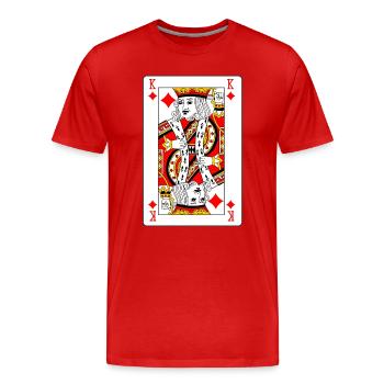 Spielkarte Diamant Lord - Männer Premium Bio T-Shirt - Rot - Vorne - Damien (186cm)