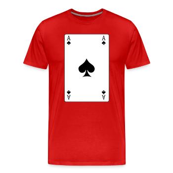 Spielkarte Pik-Ass - Männer Premium Bio T-Shirt - Rot - Vorne - Damien (186cm)