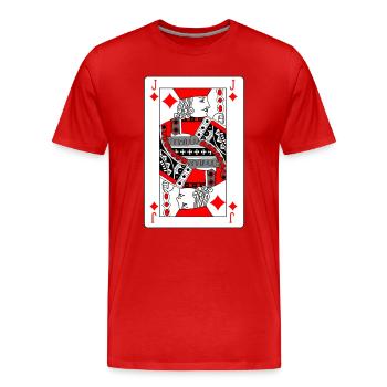 Spielkarte Diamant Bauer - Männer Premium Bio T-Shirt - Rot - Vorne - Damien (186cm)