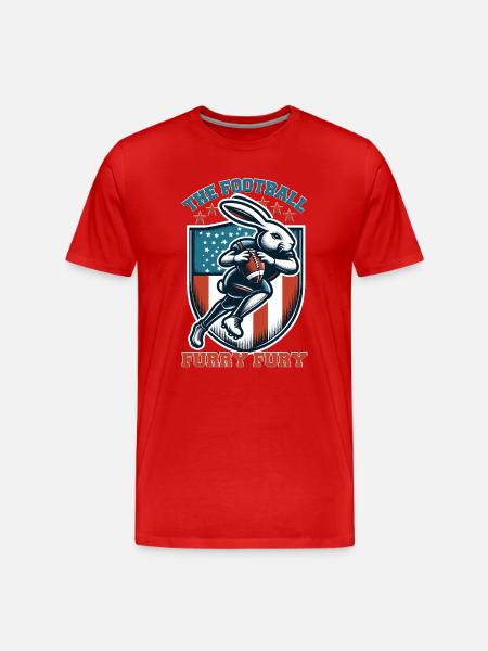 Hare Today, Gone Tomorrow: The Football Furry Fury - Men's Premium Organic T-Shirt - red