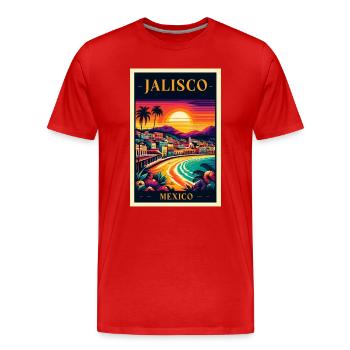 Design de coucher de soleil à Jalisco, au Mexique - T-shirt bio Premium Homme - rouge - Devant - Damien (186cm)
