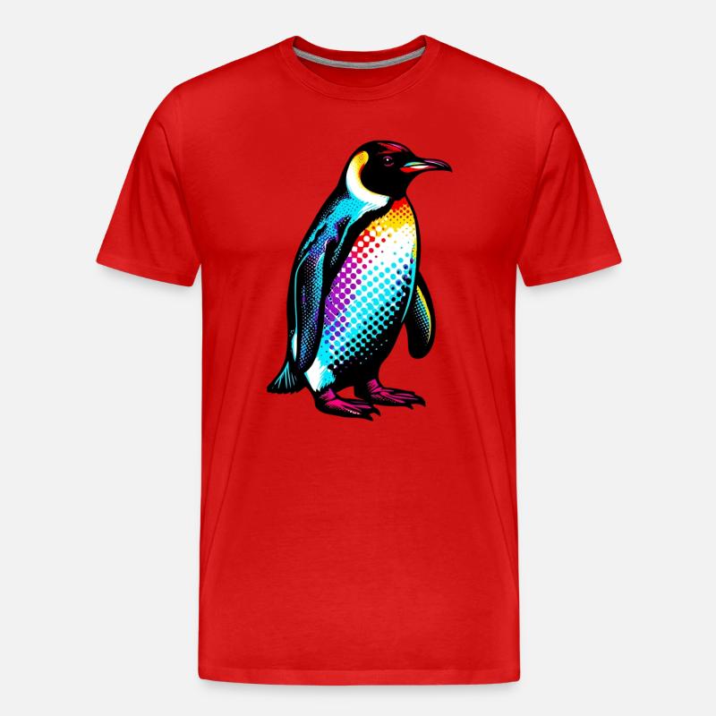 Pinguin - Männer Premium Bio T-Shirt - Rot