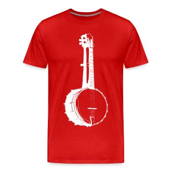Banjo Sketch - Men's Premium Organic T-Shirt - red - Front - Damien (186cm)