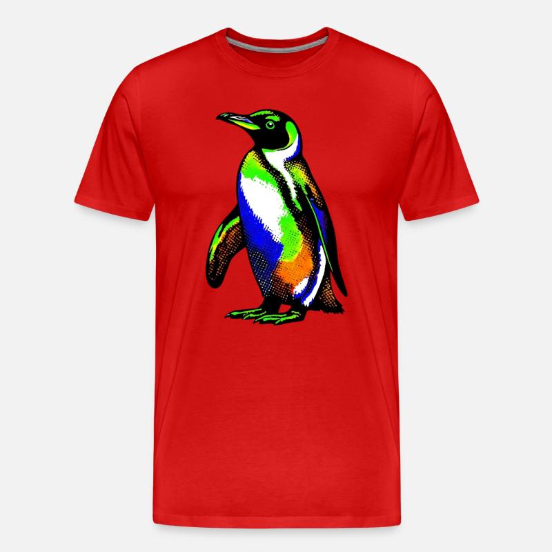 Pinguin - Männer Premium Bio T-Shirt - Rot