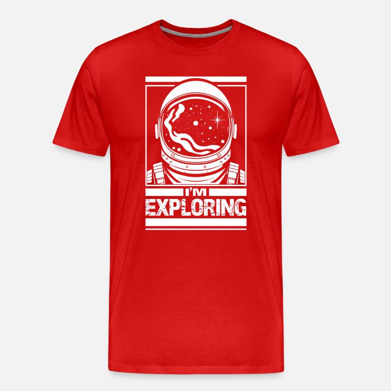 Ich bin auf Erkundungstour - Männer Premium Bio T-Shirt - Rot