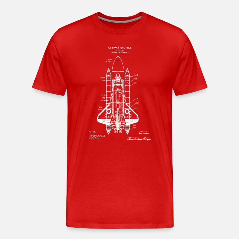 Plan de la navette spatiale - T-shirt bio Premium Homme - rouge