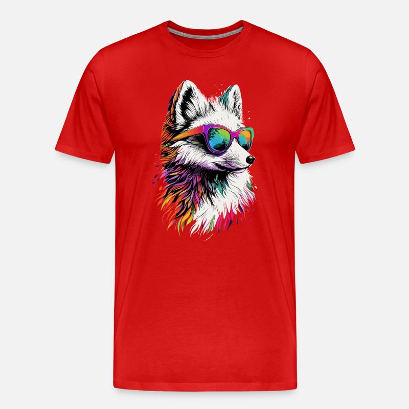 Polarfuchs Schneefuchs Eisfuchs Süßer Weißer Fuchs - Männer Premium Bio T-Shirt - Rot