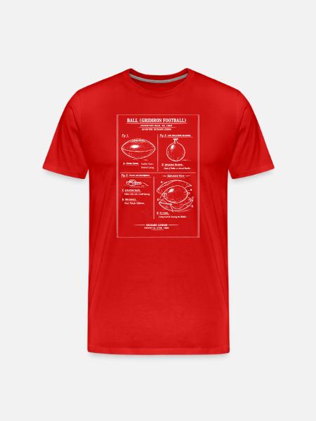 Gridiron Football Blueprint - Men's Premium Organic T-Shirt - red