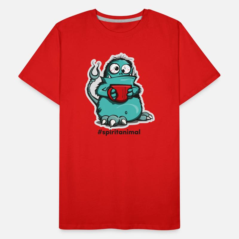 Coffee monster in comic style Men's Premium Organic T-Shirt