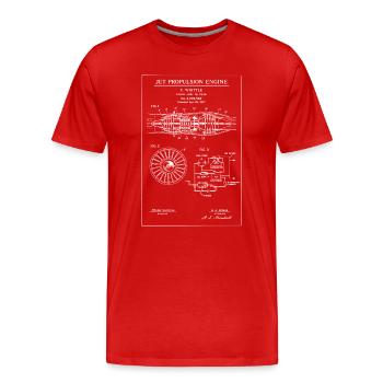 Plan directeur du moteur de propulsion à réaction - T-shirt bio Premium Homme - rouge - Devant - Damien (186cm)