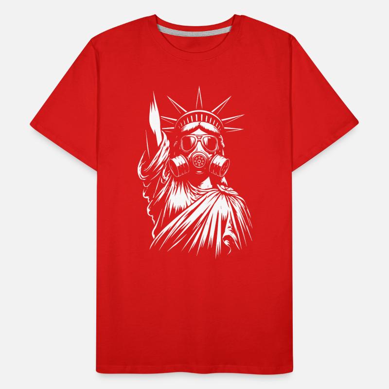 Freiheitsstatue mit Gasmasken-Design Männer Premium Bio T-Shirt