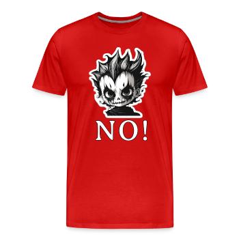 Punk Schädel Mohawk NO - NEIN - Männer Premium Bio T-Shirt - Rot - Vorne - Damien (186cm)