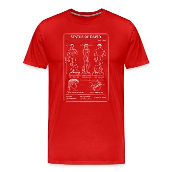David Michelangelo Plan de la figure classique - T-shirt bio Premium Homme - rouge - Devant - Damien (186cm)