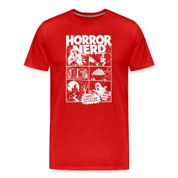 Horror Nerd Comic Spoiler Angst - Männer Premium Bio T-Shirt - Rot - Vorne - Damien (186cm)