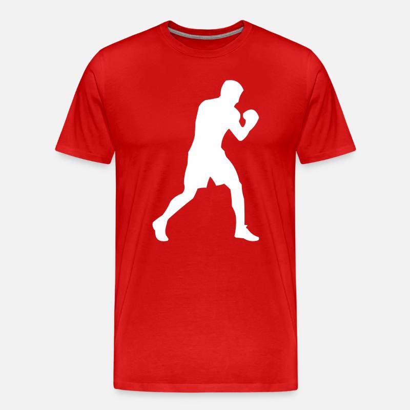 Boxer-Silhouette in Bewegung - Männer Premium Bio T-Shirt - Rot