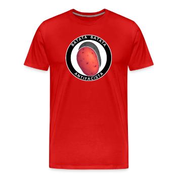 Antifaschistische Kartoffel - Männer Premium Bio T-Shirt - Rot - Vorne - Damien (186cm)