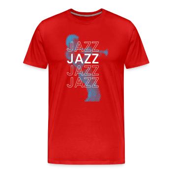 Affiche de club de jazz - T-shirt bio Premium Homme - rouge - Devant - Damien (186cm)