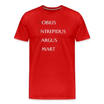 Nils - Männer Premium Bio T-Shirt - Rot - Vorne - Damien (186cm)