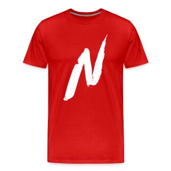 Trendy Cool Stylisch N Buchstabe - Männer Premium Bio T-Shirt - Rot - Vorne - Damien (186cm)