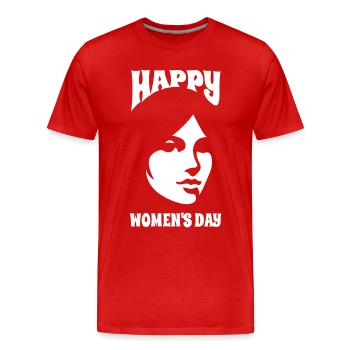 Bonne Journée de la Femme - Cadeau - T-shirt bio Premium Homme - rouge - Devant - Damien (186cm)