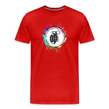 Granate waffe icon - Männer Premium Bio T-Shirt - Rot - Vorne - Damien (186cm)