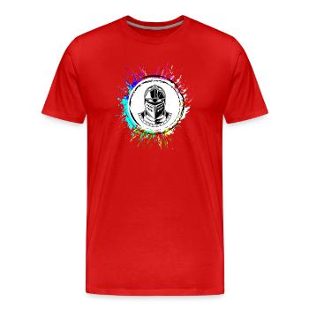 Casque de chevalier - T-shirt bio Premium Homme - rouge - Devant - Damien (186cm)