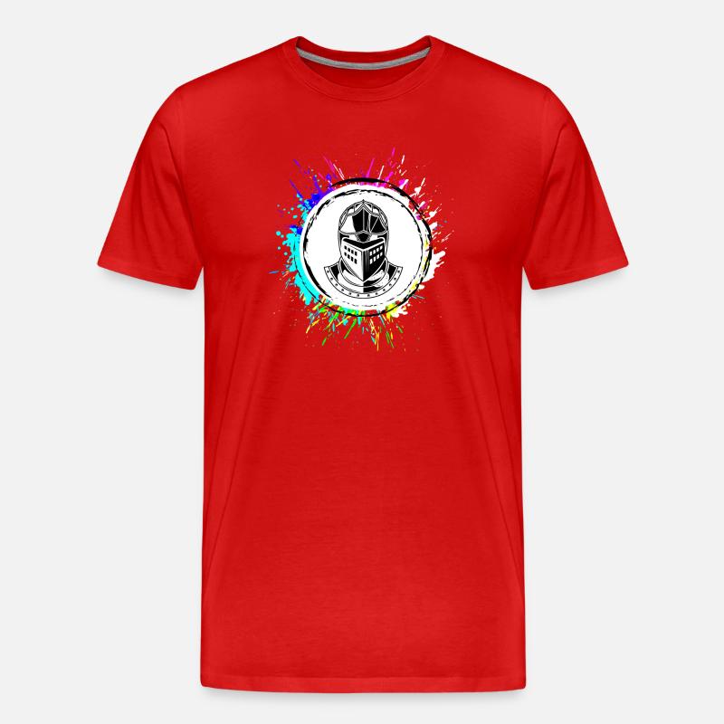 Ritter Helm - Männer Premium Bio T-Shirt - Rot
