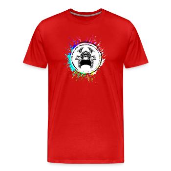 Casque de samouraï - T-shirt bio Premium Homme - rouge - Devant - Damien (186cm)