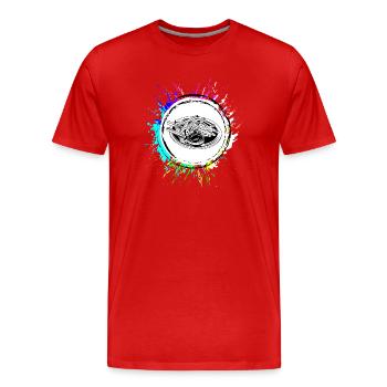 Symbole de la restauration rapide des frites - T-shirt bio Premium Homme - rouge - Devant - Damien (186cm)