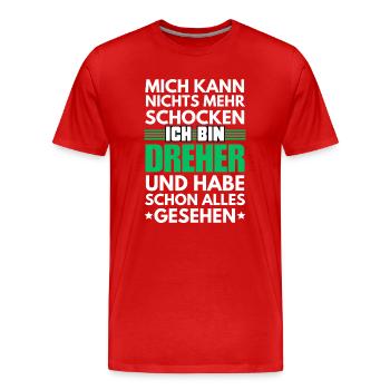 Nicht schockbarer Dreher - Männer Premium Bio T-Shirt - Rot - Vorne - Damien (186cm)